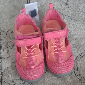 NEW OshKosh B'gosh Pink and Peach Velcro Water Shoes 12